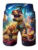 westwolf Mesh Liner Board Shorts for Men Funny Graphics Men's Swim Trunks 80s Youth Male Summer Dinosaur Beach...