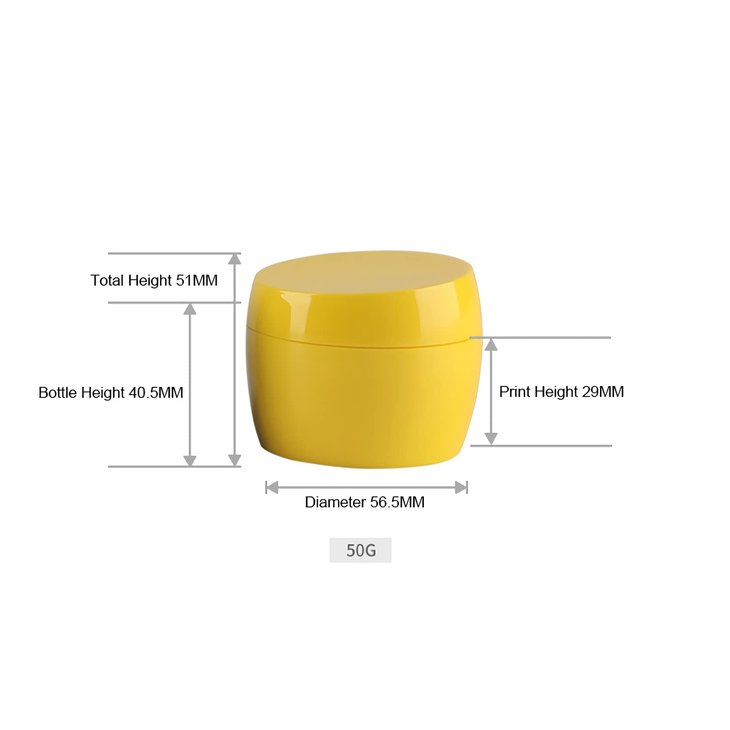 6er-Pack, 50 ml mit Deckel, Lotion-Aufbewahrungsbehälter(Yellow)