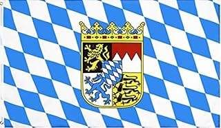 Bavaria Flags,100D Polyester Flag,Bavarian Check Flag with Lion 5X8 FT – Outdoor Decor Flags Vivid Color, All Weather, Double Stitched Flags，German Bavaria Flag, Polyester Flags with Sturdy Brass Ring. (Bavaria)