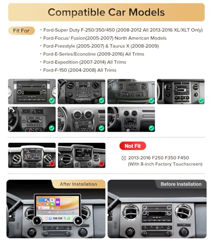 AINAVITO 10''Car Radio for Ford F150 (04-08) F250/F350 (08-16) CarPlay Auto (11.5 inches) - image 2