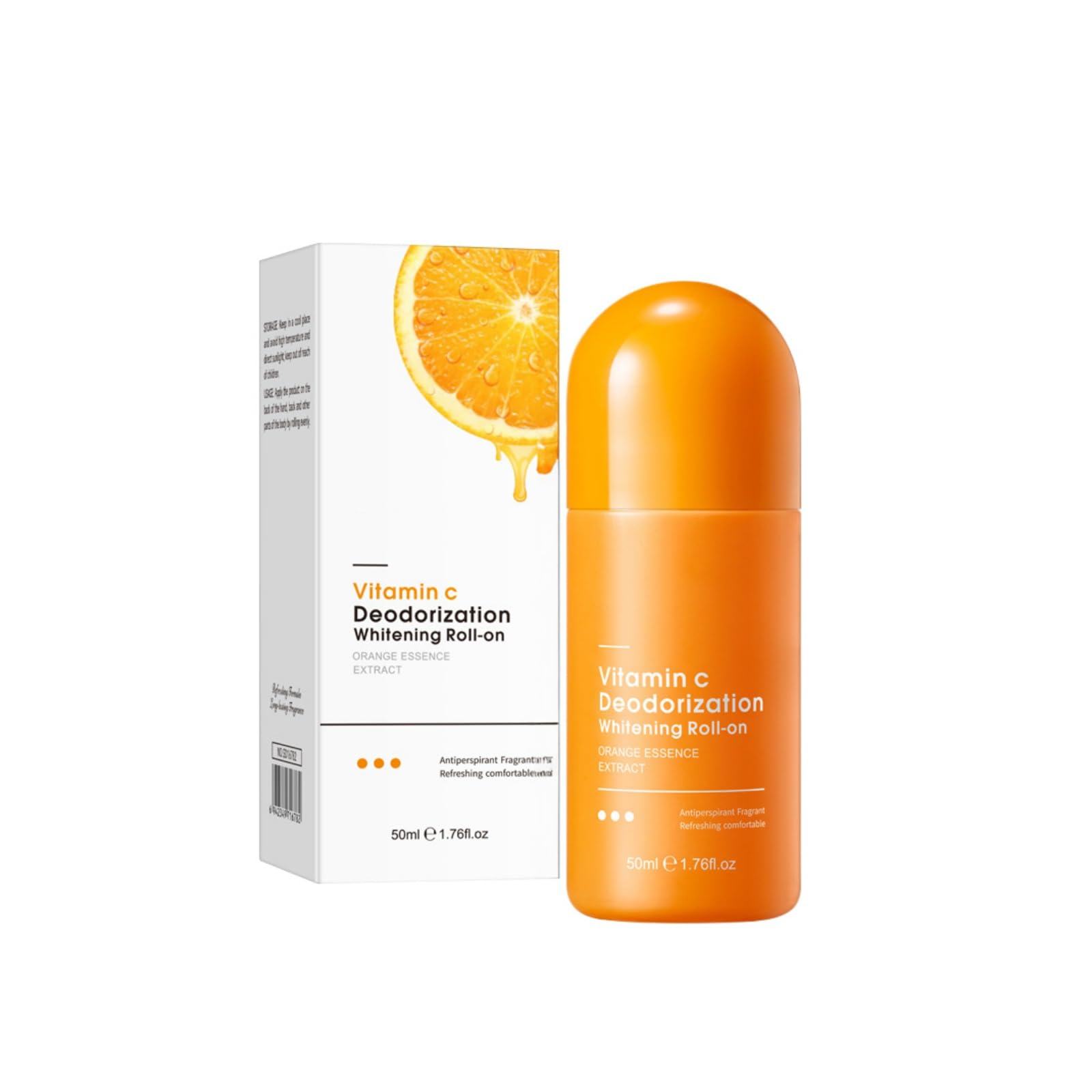 NAOLVE Vitamin C Roll-On Deodorant For Women & Men - 72H Odor Control With Antioxidant Power, Aluminum-Free & Alcohol-Free For Sensitive Skin, Natural Freshness, Non-Sticky Formula