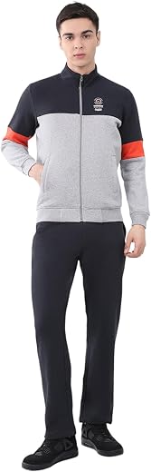 Monte Carlo Men’s Regular Fit Collared Neck Full Sleeve Printed Winter Tracksuit | Trendy Printed Design | Soft Warm Fabri...