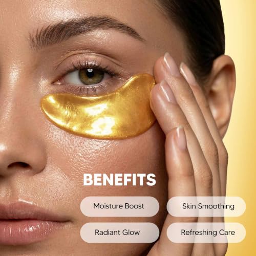 Image of Onespring 24K Gold Under Eye Patches, Peptide Collagen Eye Mask, 24 Pairs