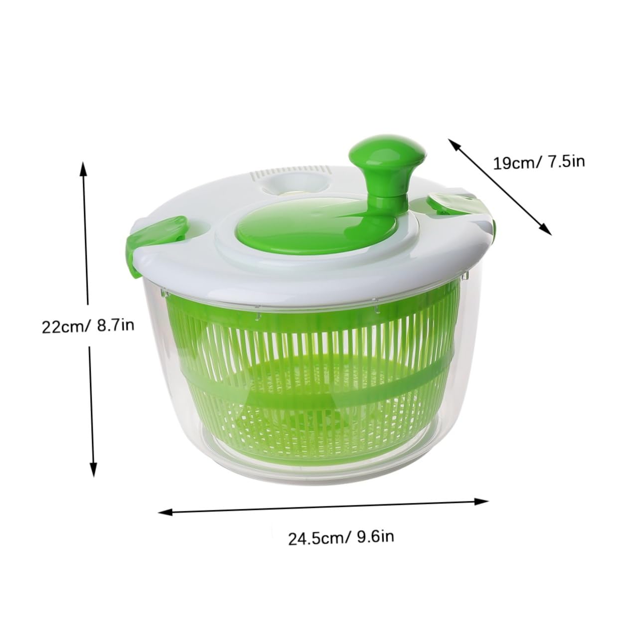 PRETYZOOM Centrifuga per Insalata e Verdure in Plastica Verde, Essiccatore Manuale per Casa Funzione di Lavaggio e Asciugatura Veloce per Frutta e Verdure
