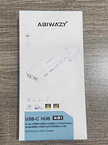 Abiwazy AB0218 Usb C Docking Station Dual Monitor For Dell/Hp/Lenovo/Surface Laptop thumb #7