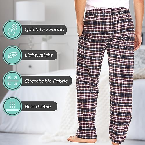 DARESAY 3 Pack: Flannel Pajama Pants for Men, Mens Sleep Pants, Mens Pajama Pants with Pockets (up to 3X)4