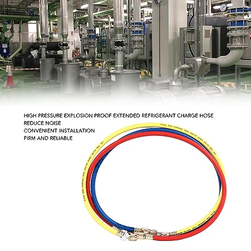Mangueras de refrigerante HVAC AMAKO, tubo de carga de aire acondicionado de alta presión de 0.9 m con junta universal a prueba de explosión, juego de mangueras de refrigerante, 3 piezas miniatura 3