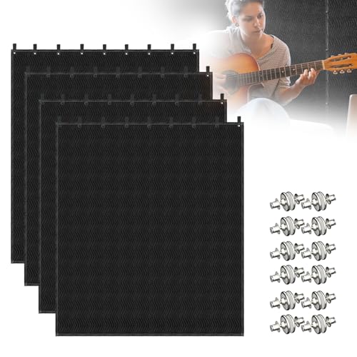 Soundproof Blanket for Door 96' x 80', 4 PCS Heavy Duty Sound Dampening Curtains, Noise Cancelling...
