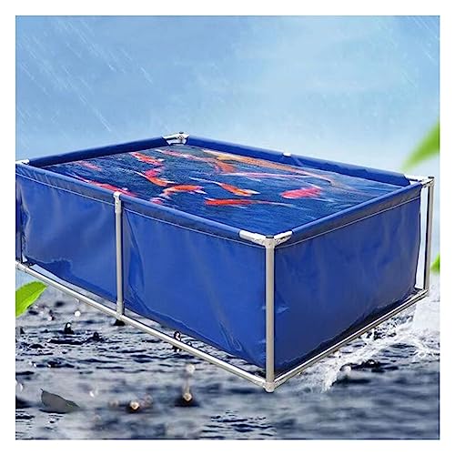 Estanque de Peces de Lona, Piscina Rectangular elevada, Tanque de Agua de Acuario Exterior de Lona de PVC, contenedor de Agua Reutilizable para riego de Jardines, Piscina Infantil (Color: AZ