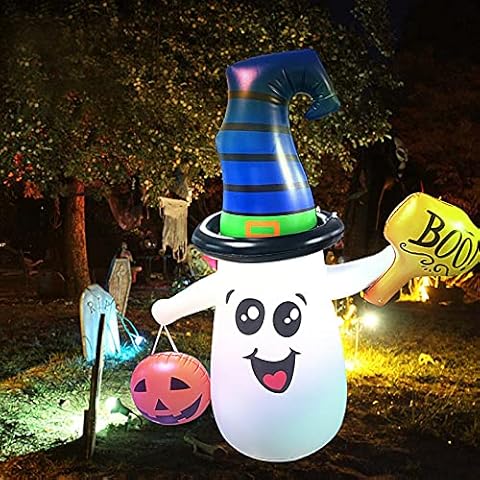 Actaday Halloween Inflatable Outdoor Cute Roly-poly Toy with LED Lights for Holiday/Party/Yard/Garden Cover