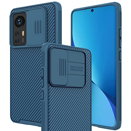 DEVASO Hülle Kompatibel mit Xiaomi Mi 12 mit Kamera Schutz Schieber PC Schutzhülle Stoßfest rutschfest Handyhülle - Blau Cover