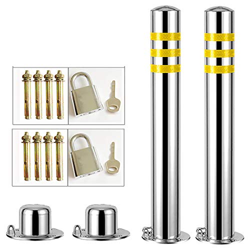 Pack Of 2 Stainless Steel Security Posts For Driveways - Prevent ...