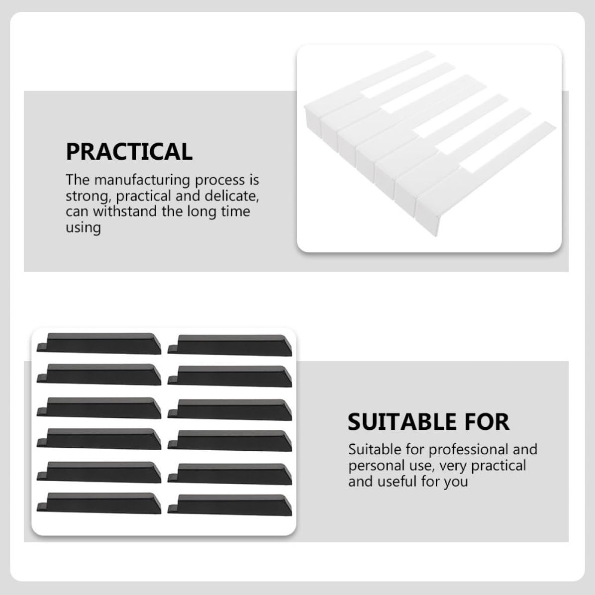 Totority 88 Pezzi Accessori per Pianoforte Tasti in Acrilico e Plastica Chiaro per Riparazione Pratica Strumenti per Manutenzione Tasti Chiari e Neri Pianoforte