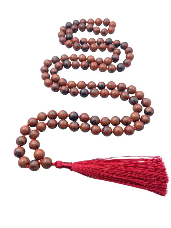 Collier de guérison en obsidienne d'acajou pour vos séances de yoga et méditation