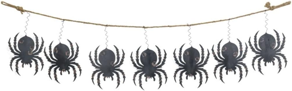 Hanna's Handiworks Spooky Spider Metal Banner