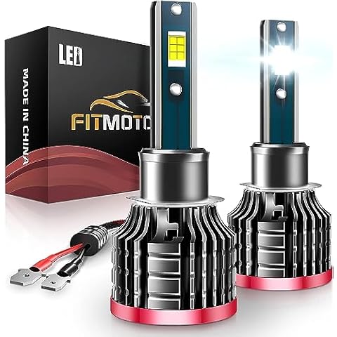 FITMOTORS H1 LED Bulbs,80W 16000 Lumens Bright,6500K Cool White LED Fog Light Halogen Replacement IP68 Waterproof, Pack of 2 Cover
