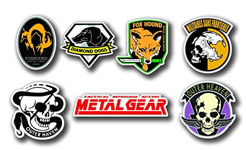 Metal Gear, MSF , Diamond Dog ,Outer Heaven , Fox Hound - Set of 7 Large Stickers , Digitaly Printed on a ORAFOL media with size 54 x 40 cm