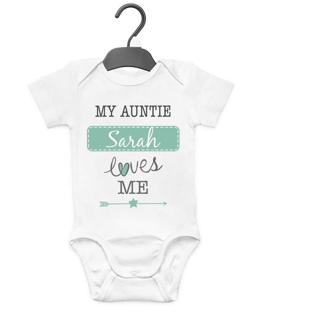 My Auntie Loves Me Personalised Baby Grow Vest Custom Funny