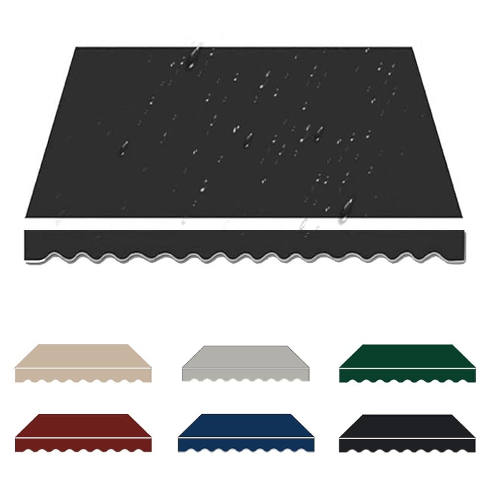 Lona de toldo exterior retráctil solucione el desgaste del sol con este recambio negro