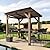 8x6 FT Wood Grill Gazebos, BBQ Wooden Gazebo with Hardtop Sloping Steel Roof, Wood Outdoor Gazebo Pavilion with 2 Side Storage Shelves,Cedar Frame Patio Gazebo for Barbecue, Garden, Deck (Grey)