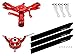 Microheli CNC Triple Carbon Plastic Blades Conversion Set (RED) - OMP Hobby M2 V1/V2/EXP