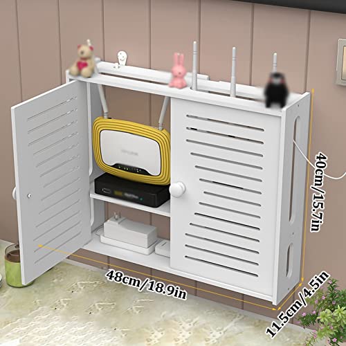 Étagère murale pour routeur WiFi – Organisateur de câbles réglable pour le rangement de décodeurs, idéal pour la maison et le bureau