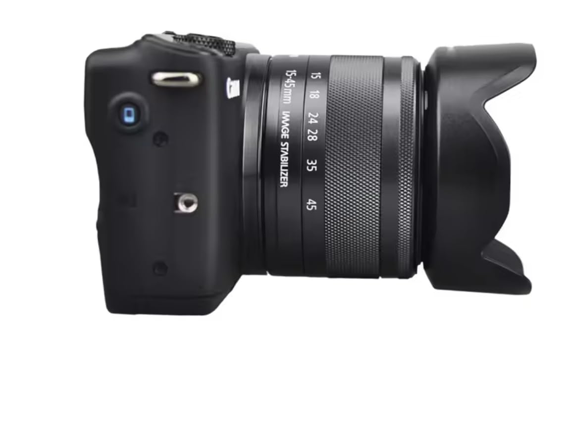 49 mm EW-53 osłona obiektywu | Kompatybilna z Canon EOS R100 R50 M50 Mark II M5 M6, RF-S 18-45 mm F4.5-6.3 is STM, EF-M 15-45 mm f/3.5-6.3 IS STM