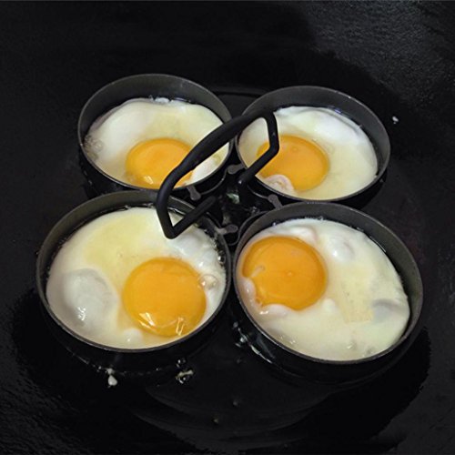 Hot Sale! AMA(TM) Nonstick Fried Egg Pancake Moulds Removable Rings Product Fantastic Fast & Easy Way to Make Perfect Panicakes Making Kitchen Tool (Black)