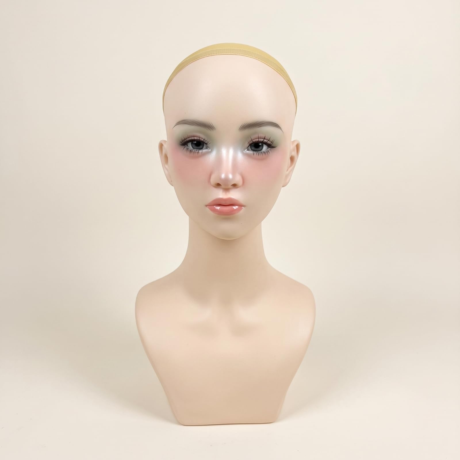 perfk Testa Manichino Donna per Parrucche Espositore Parrucca Busto con Spalle Supporto Display Testa con Collo E Spalle Finitura Realistica in PVC