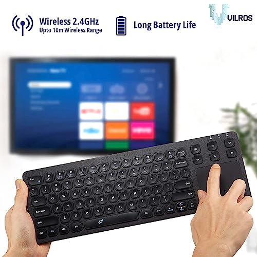 image for Vilros 2.4G Wireless & Wired Touch Keyboard with Built-in Touchpad- US