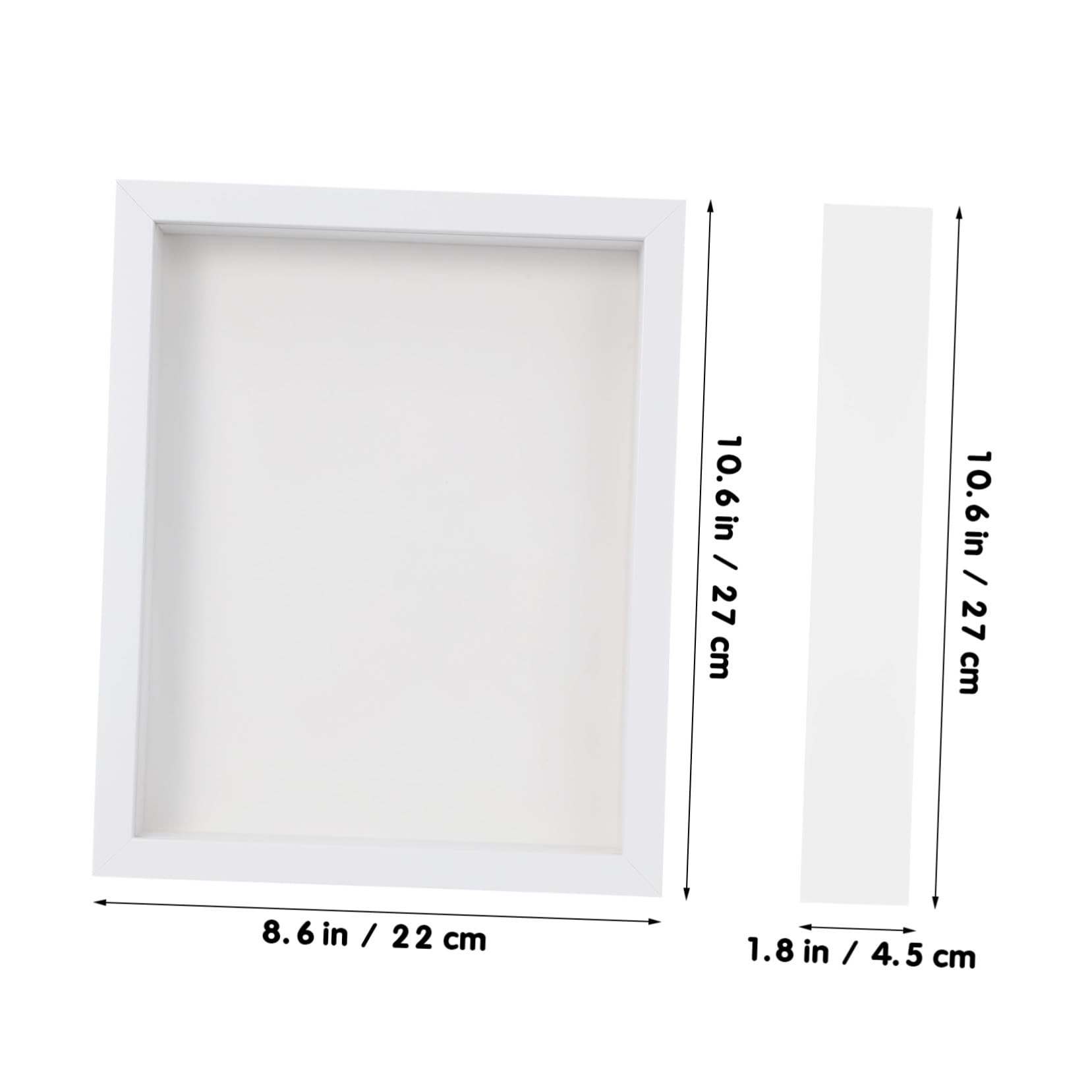 INOOMP Cornice Profonda 3d per Specchi e Ricordi in Legno Bianco Design Unico 2 Pezzi per Decorazione Ufficio e Nozze