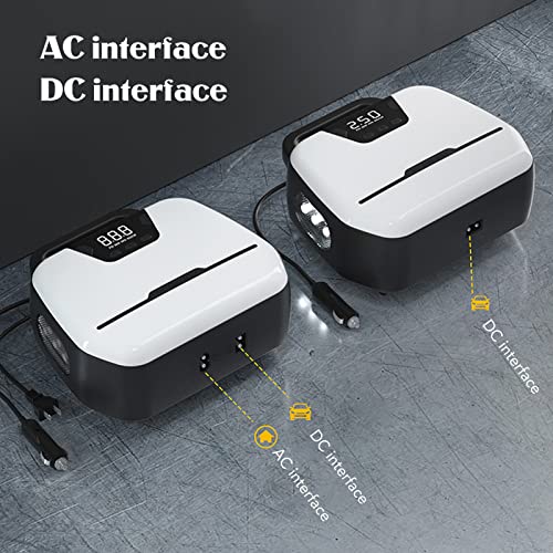 Vehicle Air Pump, ATJ-1866 Car Air Pump Double Cylinder 12V Electric Air Pump Portable Tire Car Air Pump US, Automotive Tire Inflator Compressors - Thumbnail 7
