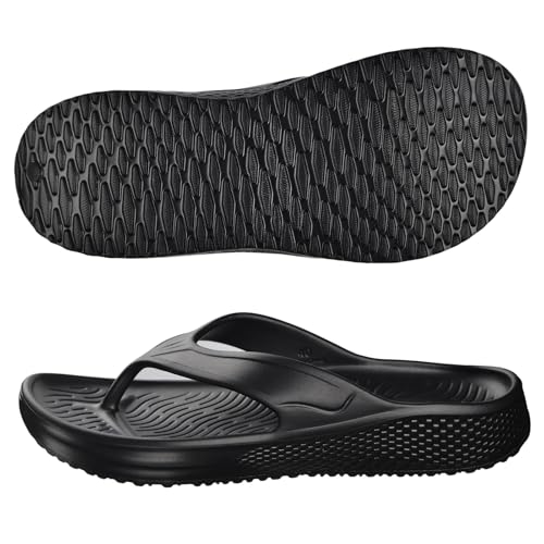 Harssidanzar Men's Beach Flip Flop,Quick Drying Soft Lightweight Shower Shoes Sandals KM241US2