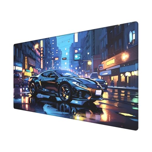 BHHB Alfombrilla de ratón XXL para Juegos de Velocidad 800 x 450 mm, Tapete Escritorio, Mouse Pad, Alfombrilla Ratón Gaming Impermeable Antideslizante Alfombrilla Ratón Gaming para Gamer-Auto