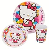 vajilla hello kitty peru Con diseño Hello Kitty STOR SET MELAMINA SIN ORLA 3 PCS. (PLATO, CUENCO Y VASO) HELLO KITTY HEARTS