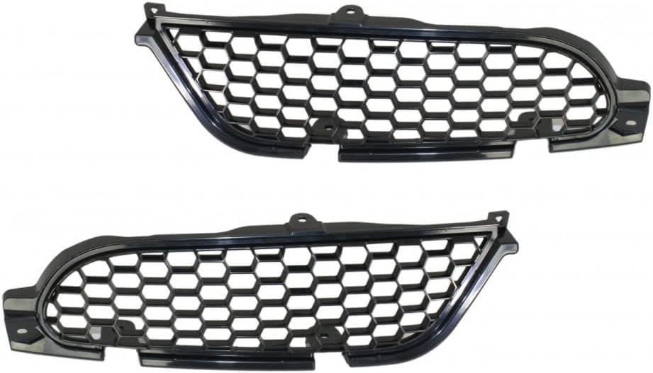 For Mitsubishi Eclipse 2006 2007 2008 Grille Driver and Passenger Side | Pair | Coupe/Convertible | Matte Black | Plastic | Replacement For MI1200252, MI1200253 | 615343386850, 615343386867
