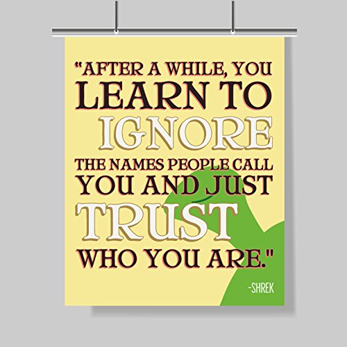 Shrek Quote Poster - 16 x 20 - Laminated - Motivational - Inspirational - Growth Mindset - Classroom Decor - School Poster - Kid's Room - Teen Room - Nursery Wall Art