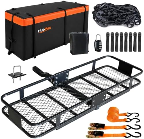 Hitch Mount Folding Trailer Cargo Carrier Basket 60" x 20" x 6"