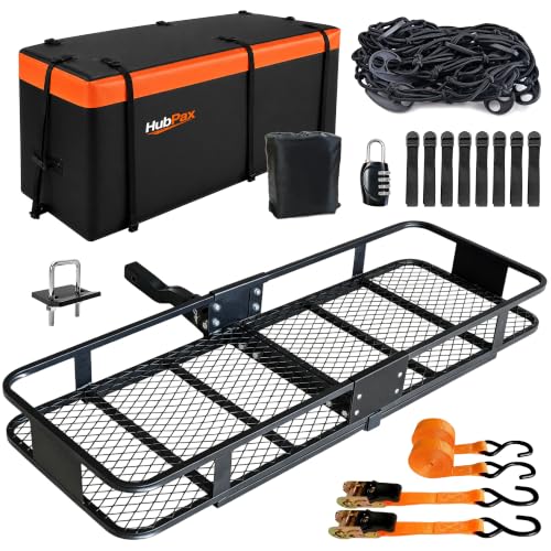 Hitch Mount Folding Trailer Cargo Carrier Basket 60