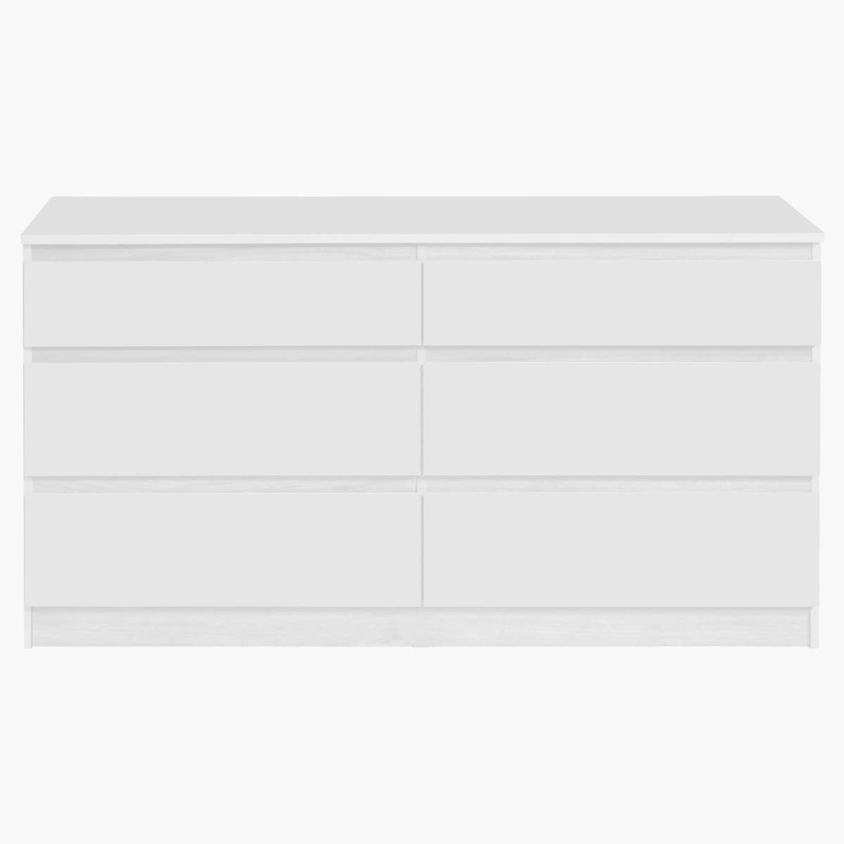 Homebox Kulltorp 6-Drawer Double Dresser, White