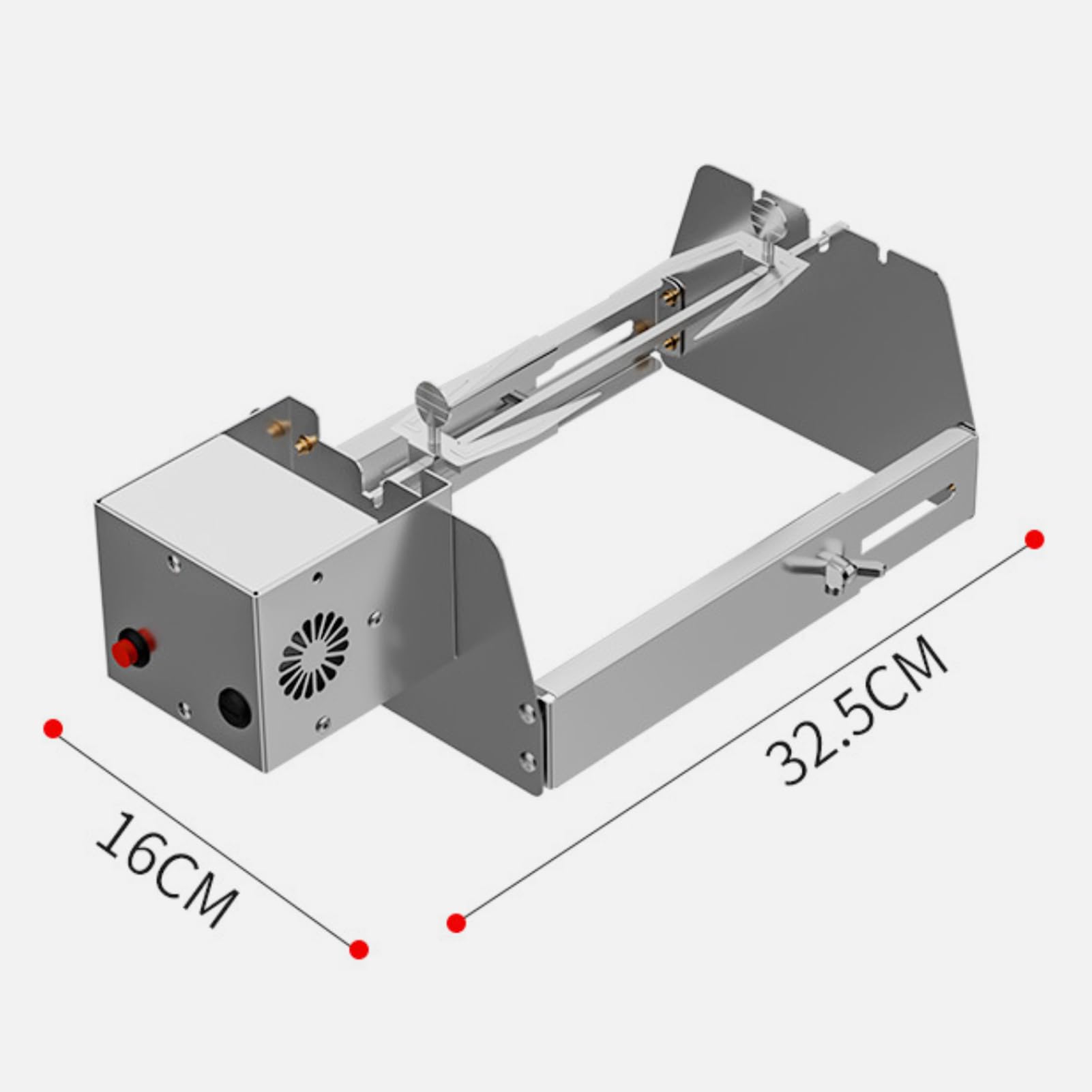 Nikou Rotisserie Fleischnadel, BBQ Automatisch Rotierender Hähnchenlöffel Fleischklammer, Edelstahl Grillspieß 360° Drehbarer Drehspieß Grill, Kompatibel mit Vielen Grills (Längen Verstellbarer)