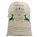 Huge Sale-Christmas Sale Santa Present Christmas Gifts Sack Bags Christmas Color Elk Organic Heavy Canvas Bags with Red drawstring Bag, Standard Reusable Shopping-Special Edition