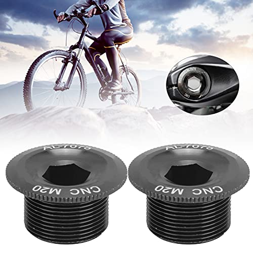 Bike Crank Arm Bolts, 2Pcs Bike Crankset Screw Cap 20Mm Aluminum Alloy High Hardness Professional For Road Bike For Mountain Bike(M20 Black) #TOP4