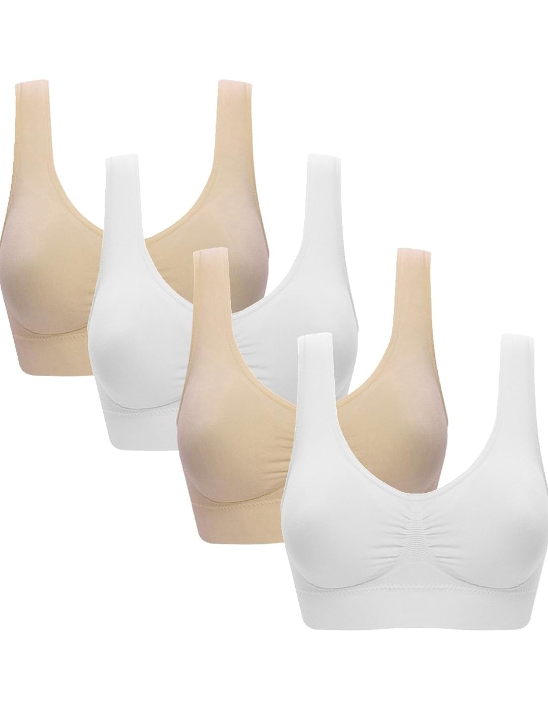 PBE Padded Comfort Bra Women Girls Crop Top Seamless Bralette Sleep Yoga Stretch Vest Wire Free