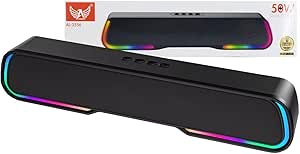 Caixa de Som Soundbar Bluetooth Gamer LED 50W TV Pc Notebook