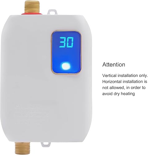 Miniatura 7 de Calentador de agua eléctrico pequeño sin tanque, calentador de agua instantáneo de 110 V, 3000 W, bajo demanda, para cocina debajo del fregadero,