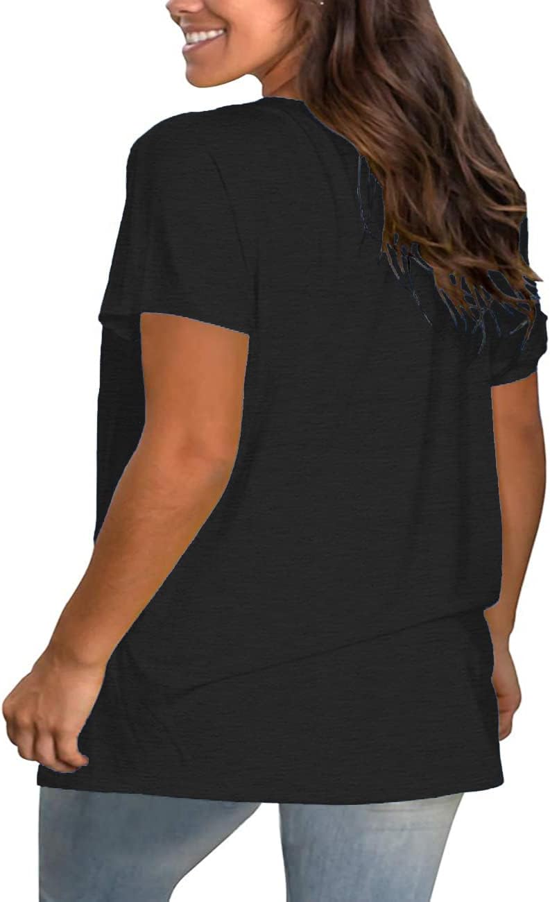 Plus Size Summer T Shirts Women Tops Short Sleeve Round Neck Casual Loose Fit Tee Tshirts Tunic - Image 4