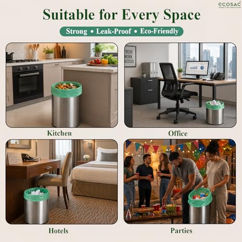 Image of Kachra Sack Biodegradable Garbage Bags | Leak-Proof & Tear-Resistant Trash Bags | Eco-Friendly with Ties | Multipurpose for Home, Office & Kitchen (30X37 Inches, 10)