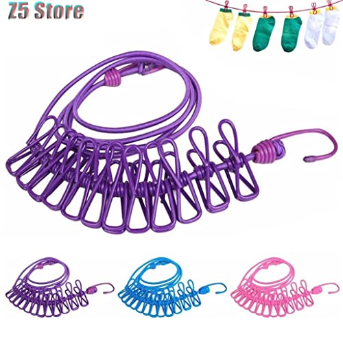 Corde à linge rétractable coupe-vent élastique 1,8m avec pigne intégrée