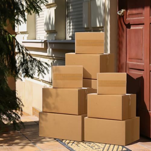 Image of Outus 32 Pack Corrugated Cardboard Boxes, Large, Kraft Color